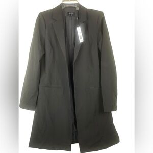 NWT Tahari Long Line Black No Button Blazer Size Small